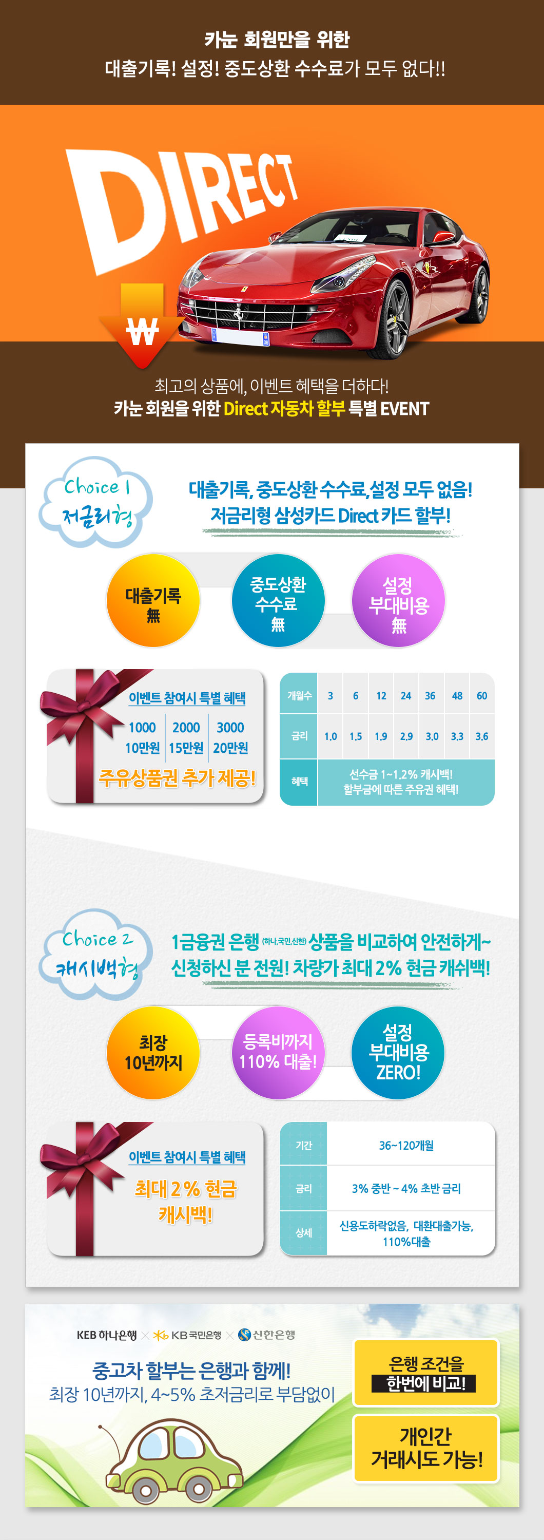 어디서 구매하시더라도! 반드시 누리셔야 할 혜택! 더 이상 더 좋은 조건을 찾으실 필요 없습니다. 최고의 상품만을 금융사 전문 상담원이 직접 상담해드립니다.